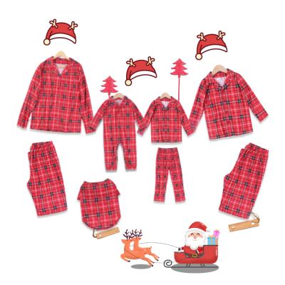 China 2021 QUICK DRY Adult Ladies Kids Adult Women Cotton Polyester Print Stripe Sleep Family Sleepwear Merry Christmas Pajamas Set for sale