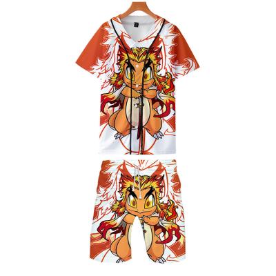 China 3D Polyester Anti-Wrinkle Printing Sublimation Print Shorts Two Piece Free Pants Men's Short Sleeve Summer Beach Casual Shirts Suit Men for sale