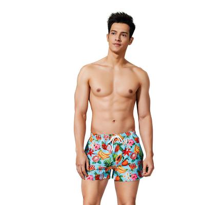 China Swimwear Antibacterial Beach Wear Quick Dry Fruit Printing Swimming Trunks For Men for sale