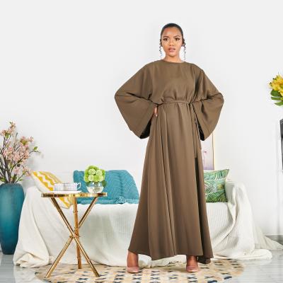 China Lr363 Eid Abaya Dubai Turkey Solid Color Modest Islamic Clothing Muslim Women Simple Abaya Dress Customized Size for sale