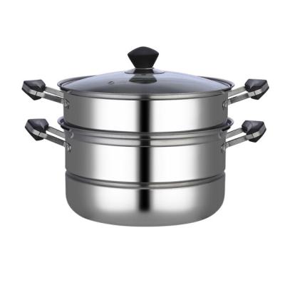 China Factory supply 3 layer stainless steel steamer stocked pot / cookware for cooking for sale