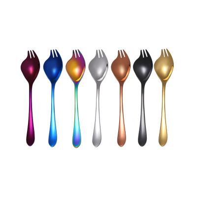 China Viable Wholesale Restaurant Fruit Tables To Serve Stainless Steel Gold Coffee Flatware Salad Fork Spoon Spoon en venta