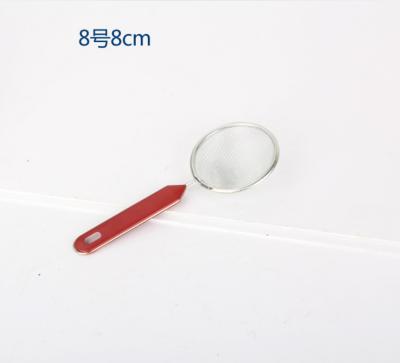 China 8cm Viable Kitchen Mesh Strainer With Red Handle for sale