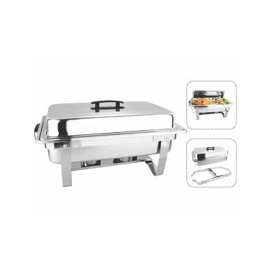 China Stylish Teasing Dish Indian Chafing Dish With Fuel Burner , Rectangle Stainless Steel Teasing Dish Stove for sale