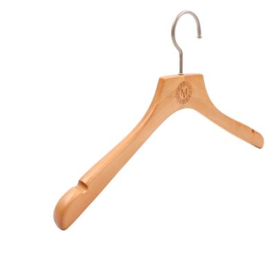 China Moq Traditional Wholesale Wood Cloth Hangers Wooden Small Flat Hangers for sale