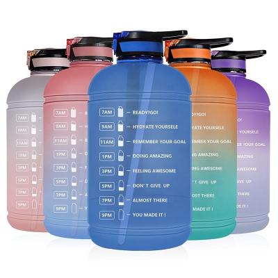 China Newest Sports Bottle Viable Creative Large Capacity Gallon Water Bottles Motivational Water Bottle for sale