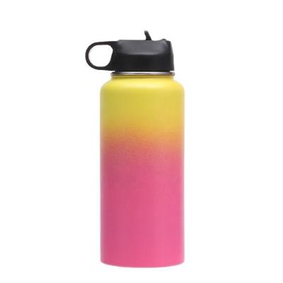 China Amazon Sustainable Multicolor Gradient Insulated Water Bottles Stainless Steel Water Bottle for sale