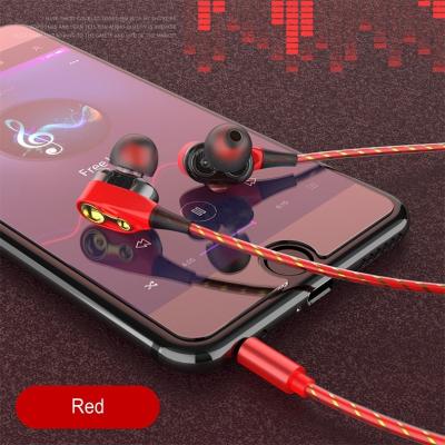 China Custom Bass Wire In-Ear Speakers Doubles Headphones Colorful Heavy Duty In-Ear Headphones With Logo for sale