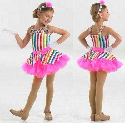 China from above & Girls Tees Dance Adult Tutu Dress Kids Rainbow Suspender Spandex Straps Leotard Leotard Sling Tutu Dress Ballet Skirt Dress Lycrial Tutu Dress for sale