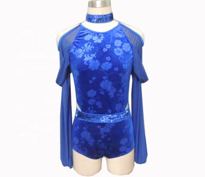 China Beautiful blue leotard leotard velvet dance dresses for adult ballet for sale