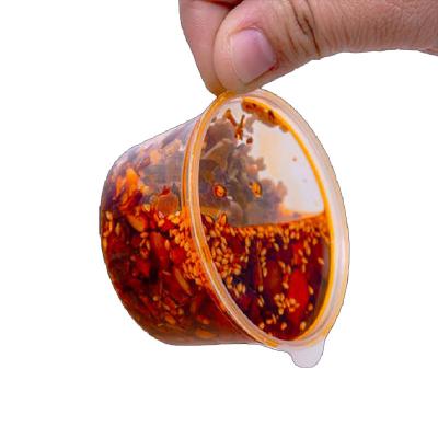 China Hot and Cold Resistance; no-leakge;Hard 1oz 2oz Food Takeaway Salad Dressing Disposable Transparent Cup Chili Sauce Seasoning Cup With Portion Lids for sale