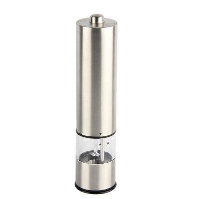 China Viable Hot Selling CE RoHS Approved Food Grade Stainless Steel Battery Operated Electric Salt and Pepper Grinder with Light for sale