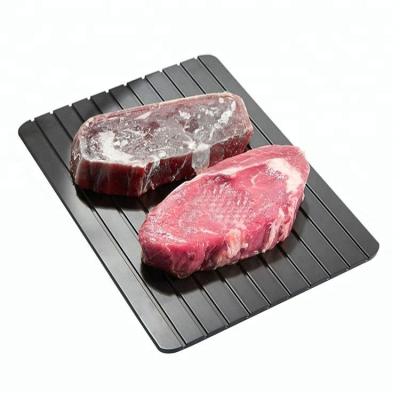 China Sustainable Metal Defrosting Tray With Silicone Border Aluminum Alloy Dish Safest Fast Thawing Frozen Meat Fast Thowing Mat for sale