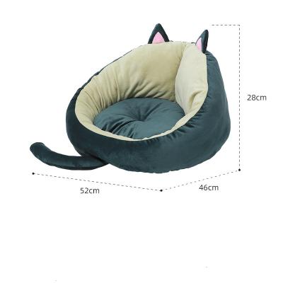 China Sustainable Hot Selling Cats Border Application And Interactive Toys Style Velvet Pet Bed for sale