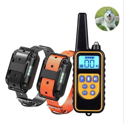 China Durable Waterproof Rechargeable Electric Shock Vibration Voice Dog Training Electronic Collar With Remote for sale