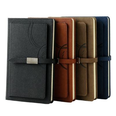 China Wholesale Classic Leather Hardcover Business Card Insert A5 Cover Pocket Buckle Traveler Magnetic Leather Notebook for sale