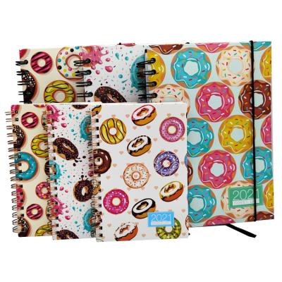 China Spiral Cute Donut Enrolls Notebooks Student Gift Stationery A6 A5 Hardcover Spiral Binded Notebook for sale