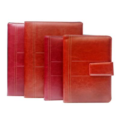 China Custom PU Leather Budget Agenda Business Pocket Binder Eco-friendly Paper Office Supplies With Loop Notebook for sale