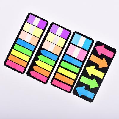 China Stationery Office Supplies Flag Index Pet Fluorescence Sticky Notes Marker Memo Pad Self-adhesive Self-adhesive Notes for sale