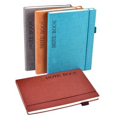 China Custom Hardcover Notebook LOGO A5 Daily Leather Bound Journal with Pen Loop for sale