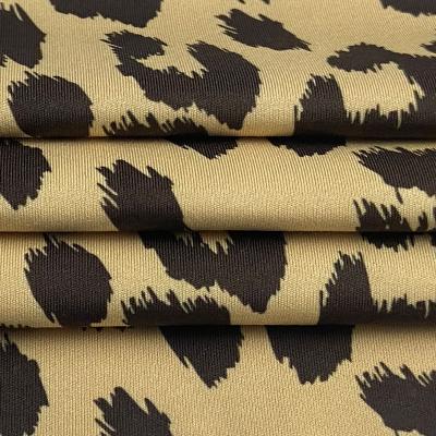 China Polyester-spandex Shrink-resistant double-grinding printed large fabric leopard print 240g dress skirt yoga pants gaiters sweatpants fabric for sale