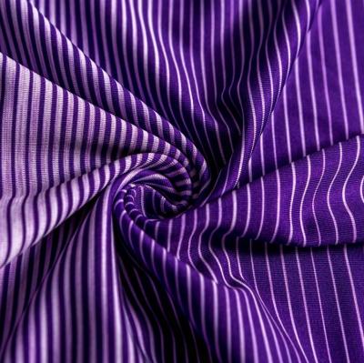 China Other New Products 88% Polyester 12% Spandex Printed Stripe Jersey Knit Fabric for sale