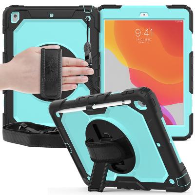 China New Plastic Tablet Case For iPad 10.9 Case With 360 Rotation Hand Strap Child Proof Case For iPad Pro 10.2 Cover for sale