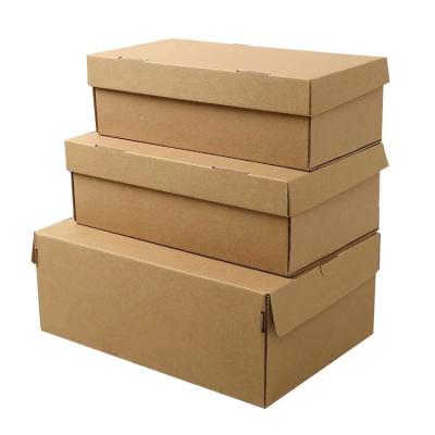 China Recyclable Custom Cheap Simple Recycled Baby Kraft Paper Cardboard Paper Shoe Box Recycled Mailing Packaging for sale