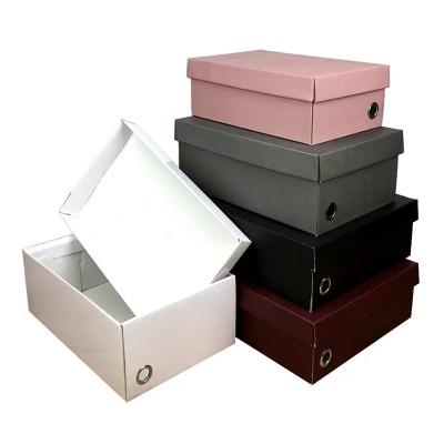 China Recyclable Luxury Printing Paper Corrugated Shoe Box Kraft Corrugated Sneaker Shoe Box With Custom Logo for sale