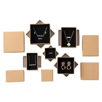 China OEM Recyclable Kraft Paper Jewelry Packaging Box Earrings Ring Necklace Jewelry Gift Boxes With Logo for sale