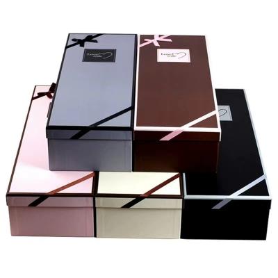 China Recyclable Luxury Unique Rectangular Cardboard Rose Flower Boxes Gift Packaging Paper Flower Box for sale