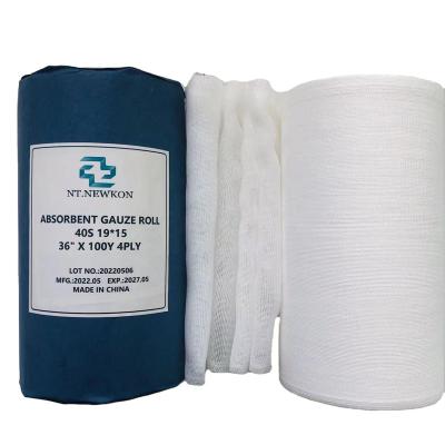 China 100% Cotton Manufacturers direct selling Medical Gauze Roll medical bleached gauze raw material jumbo roll for sale