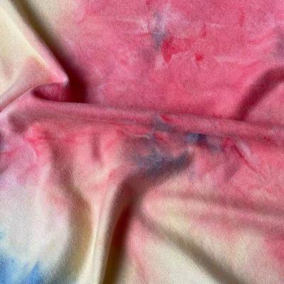 China Anti Pill Polyester Silk High Quality Soft Knitted DTY Beautiful Milk Brushed Tie Dye Fabric for sale