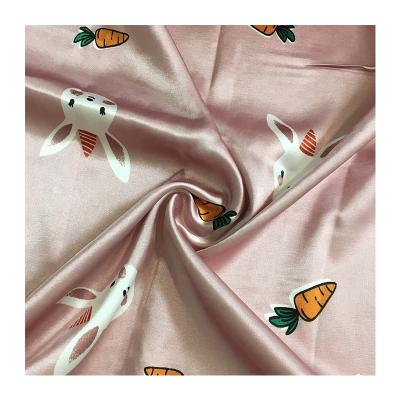 China Anti Pill Rose Polyester Taffeta Satin Fabric Spandex Woven Printing Lining For Garment for sale