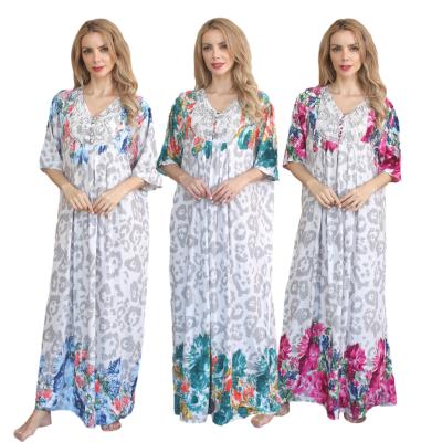 China Daily Casual Formal Long Vintage Kaftan With Buttons Festival Performance Indonesia Women Turkey V Collar Go Party Abaya Summer Dress Casual for sale