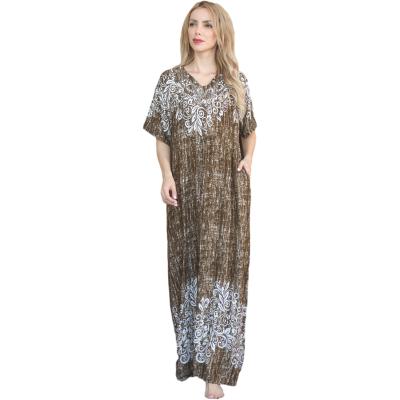 China Long Daily Casual Formal V Collar Kaftans In South Africa Style Rhinestone Dress Ethnic Floral Cheap Women Elbow Abaya Maxi Sleeves for sale