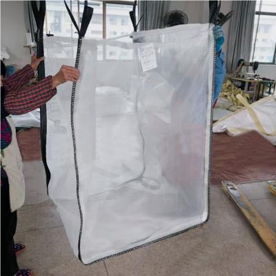 China ANTISTATIC FIBC 1000 Kg High Quality Clear Plastic Bags Frosted Garbage PP Jumbo Clamp Bag for sale