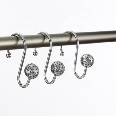 China Eco - Friendly Bathroom Metal Shower Curtain Hook Around Ball Hook for sale