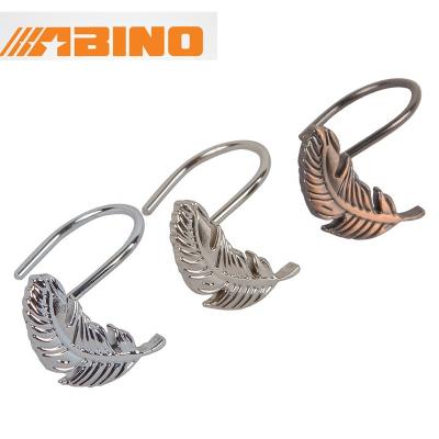 China Sustainable Unique Shower Curtain Hooks Chrome Bathroom Accessories Zinc for sale