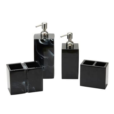 China Hotel Sustainable Fashion 4 Pieces Polyresin Bathroom And Toilet Set for sale