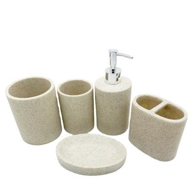 China Sustainable Modern Sand Filler Bathroom Accessories Set Designer Bathroom Sets for sale