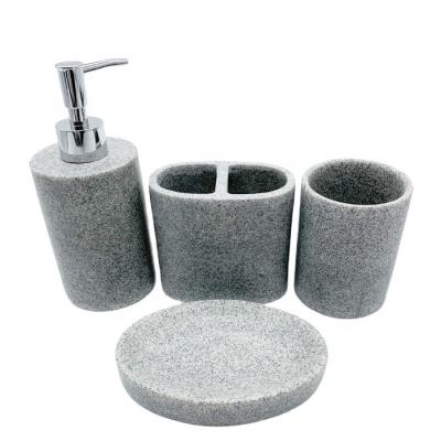 China Gray Sand Resin Simple Design Sustainable Bathroom Accessory Places for sale