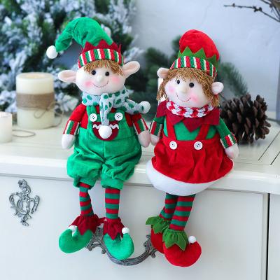 China Other Christmas Red and Green Fabric Long-legged Elf Doll Men's  Women's   Decorations for sale