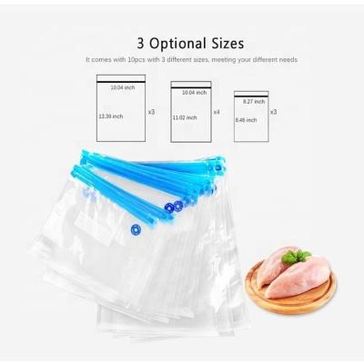 China Food Grade Disposable Bags Recyclable Embossed Cool Vacuum Sealer Bag Transparent Vacuum Bag For Food for sale