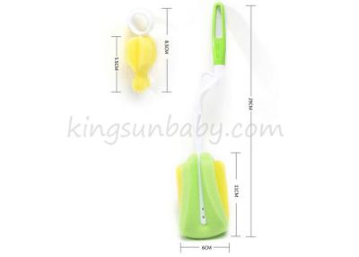 China 360 Degree Sponge Baby Care Products Plastic Nylon Milk Feeding Bottle Brush Set for sale