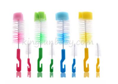 China Nylon Material Baby Bottle Brush Set , High Efficiency Bottle Cleaning Brushes Nipple for sale