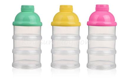 China Multi Functional Baby Powder Milk Container , Plastic Baby Powder Box 3 Layers for sale