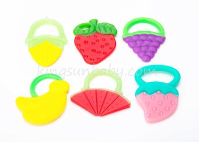 China Silicone Baby Teether Rattles Toys Lovely Fruit Shape With Baby Banana Grape for sale