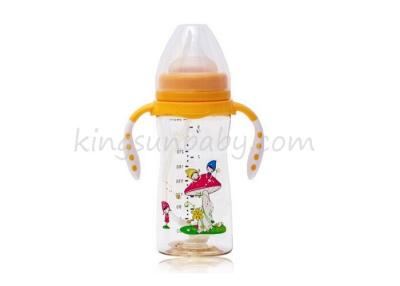 China Ppsu Milk Bottle 300ML Wide Neck , Best Bottles For Breastfeeding Babies  Arc Shape for sale