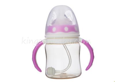 China Square Shape PPSU Baby Bottle Drop Resistant LSR With Double Color Handle for sale